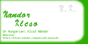 nandor klcso business card